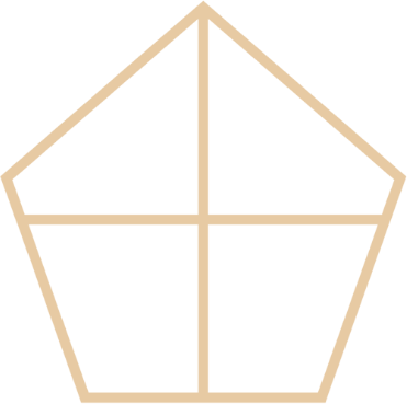 Pentagon icon in four segments